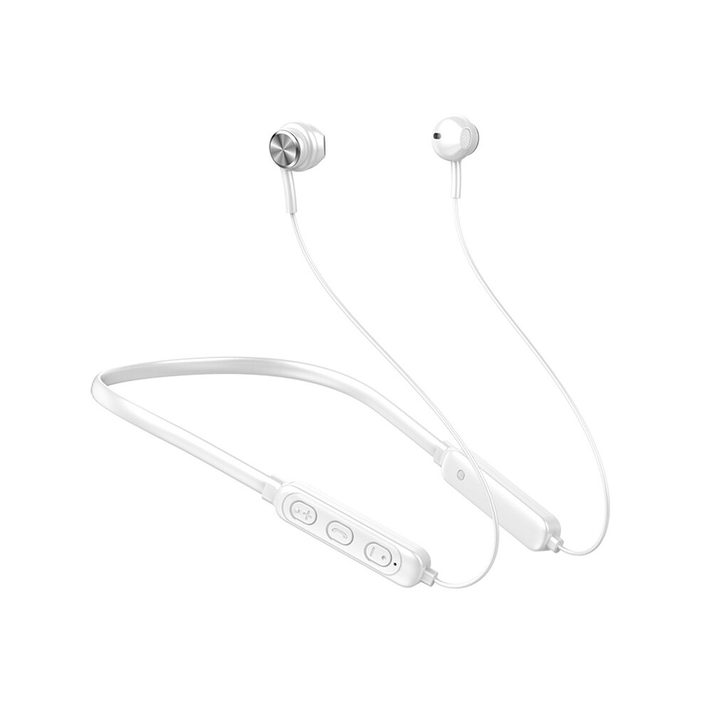 (White)Wireless Bluetooth Compatible 5.1 Headphone Stereo Noise Canceling Neckband With Headset Mic White 9319708020465