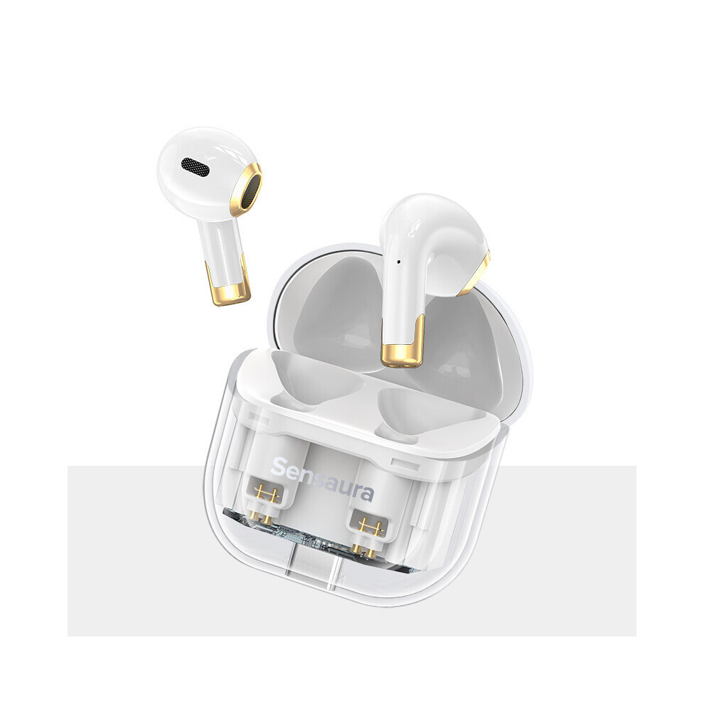 (White)Sensaura Tws Earphones Bluetooth 5.3 Wireless Earbuds High Quality Stereo Bass Headphone White 9319708021035