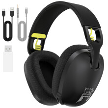 (Black) Onikuma Gaming Headset for PS5, PS4, PC, 2.4GHz USB Gaming Headset with Microphone, Ergonomic