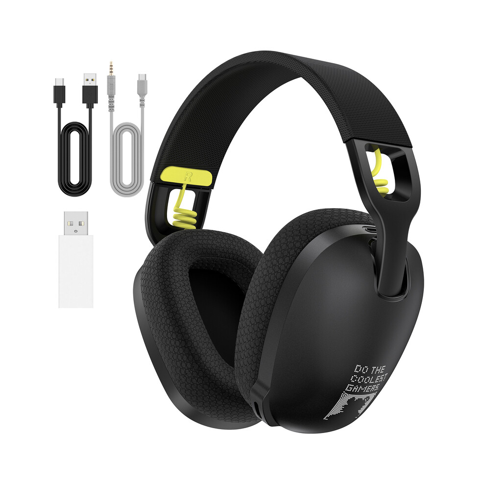 (Black) Onikuma Gaming Headset For Ps5, Ps4, Pc, 2.4Ghz Usb Gaming Headset With Microphone, Ergonomic Black 9319708021073