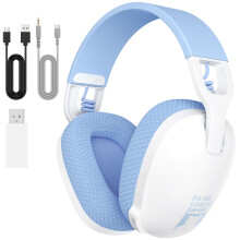 (WHITE) Onikuma Gaming Headset for PS5, PS4, PC, 2.4GHz USB Gaming Headset with Microphone,