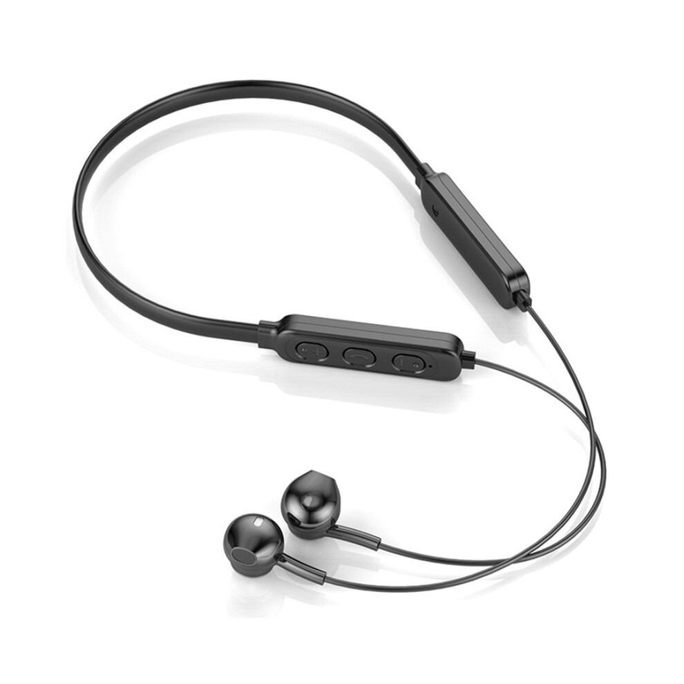 (Black)Wireless Bluetooth Compatible 5.1 Headphone Stereo Noise Canceling Neckband With Headset Microphone Black 9319708020441