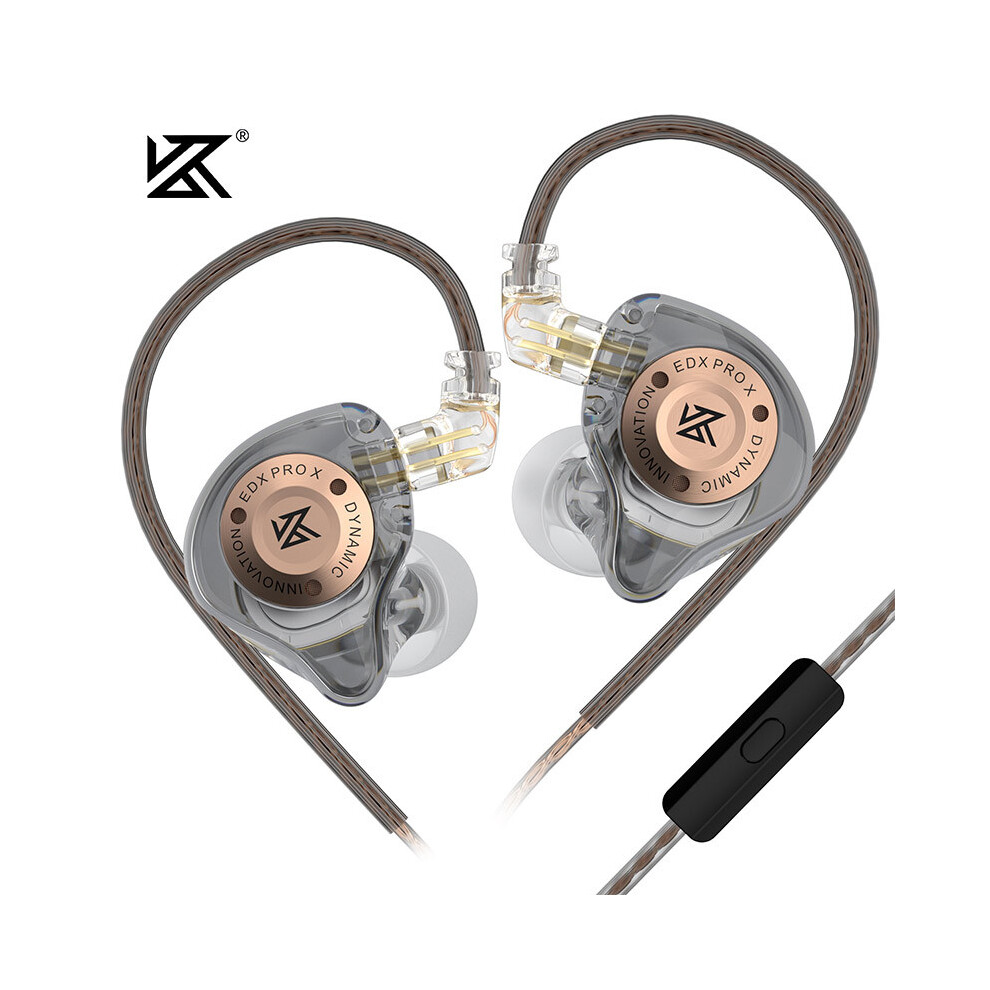 ( With Microphone)Kz Edx Pro X Dynamic Driving Headphones In-Ear Monitoring Earplugs Hifi Grey 9319708021622