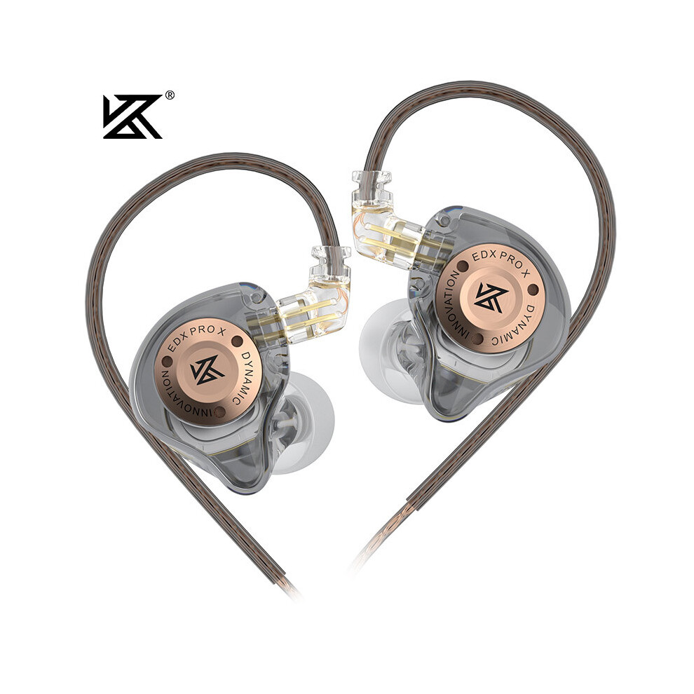( No Microphone)Kz Edx Pro X Dynamic Driving Headphones In-Ear Monitoring Earplugs Hifi Bass Grey 9319708021646