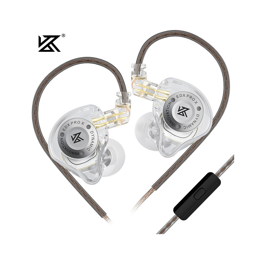 ( With Microphone)Kz Edx Pro X Dynamic Driving Headphones In-Ear Monitoring Earplugs Hifi Bass White 9319708021653