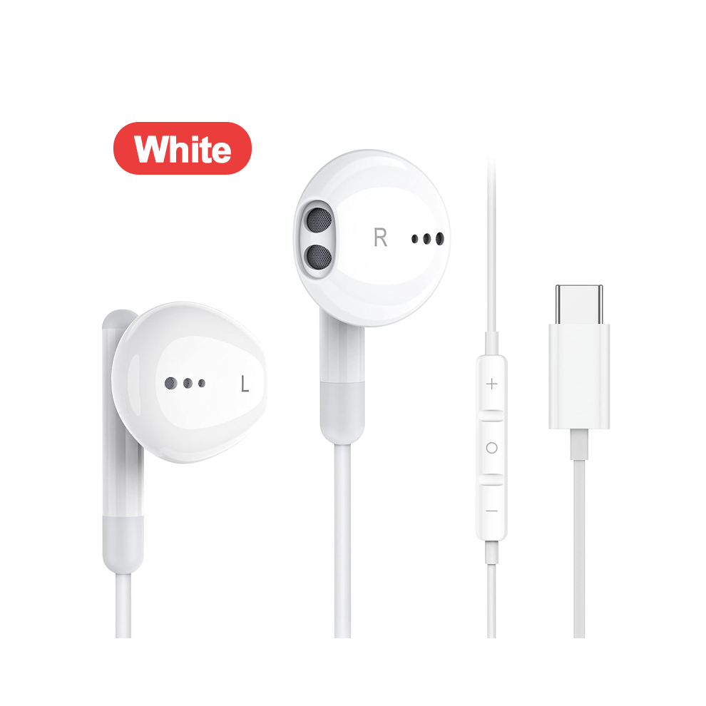 ( Type-C) For Galaxy S24 Ultra Type C Earphone With Microphone Dac Chip 3.5Mm Headphone White 9319708022650