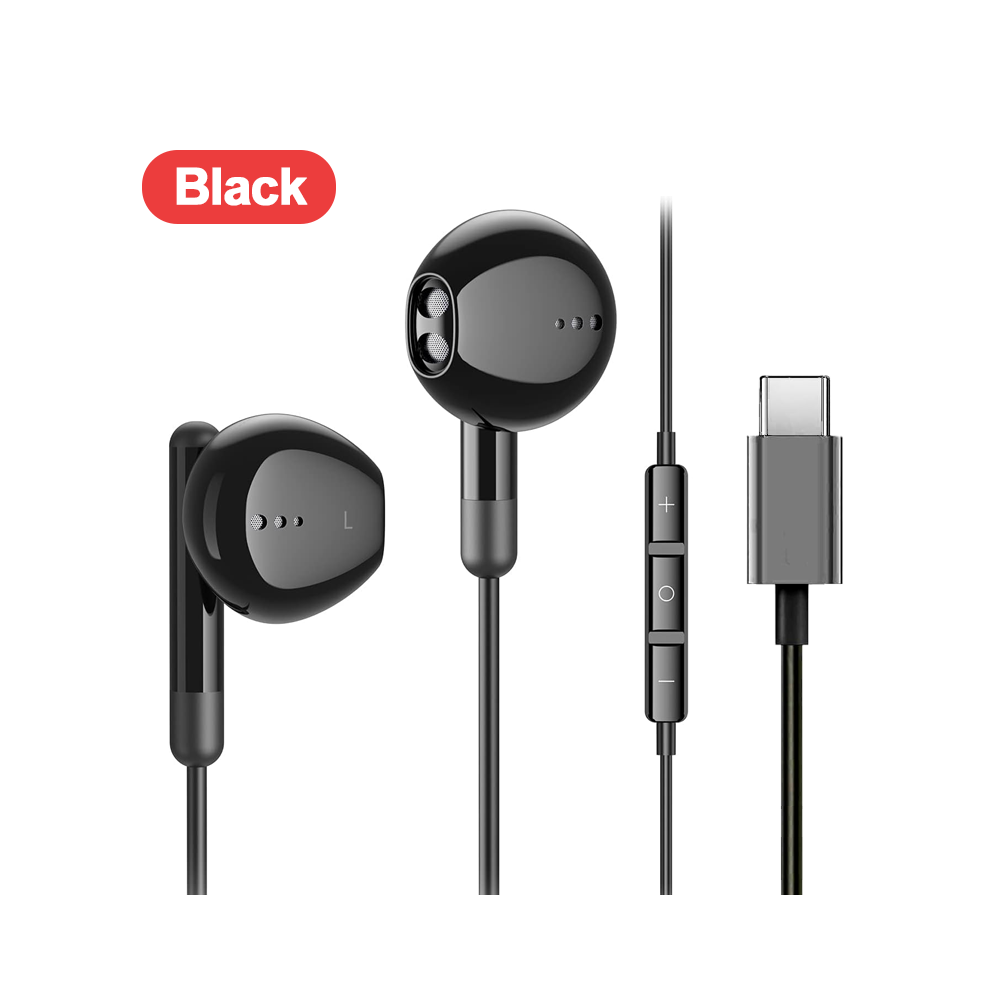 ( Type-C) For Galaxy S24 Ultra Type C Earphone With Mic Dac Chip 3.5Mm Headphone Black 9319708022643