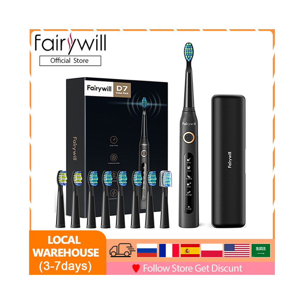 (ET507Pink-420-8BH)Fairywill FW507 Sonic electric toothbrushes for adults children 5 modes Smart timer,