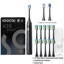 (black add 10)SOOCAS X3S Sonic Electric Toothbrush IPX8 Waterproof 180 Days Battery Life Ultrasonic