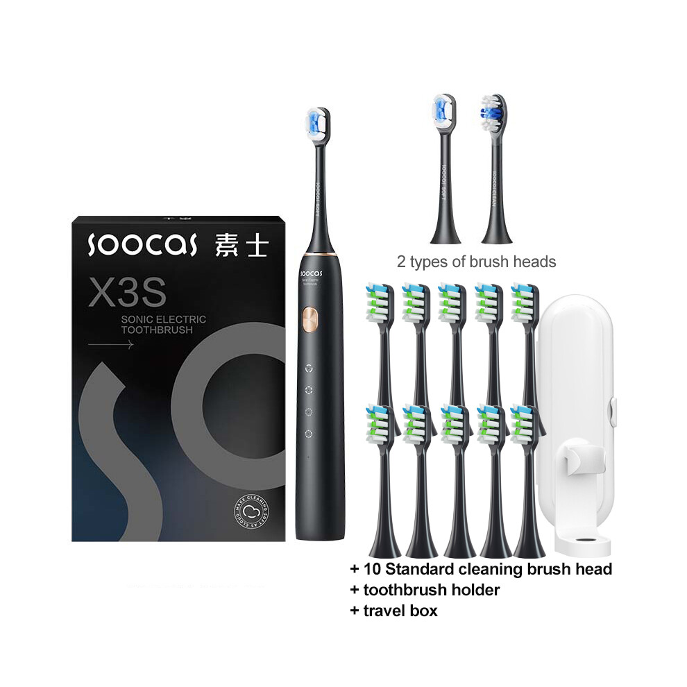 Black ( Add 10)Soocas X3s Sonic Electric Toothbrush Ipx8 Waterproof 180 Days Battery Life Ultrasonic