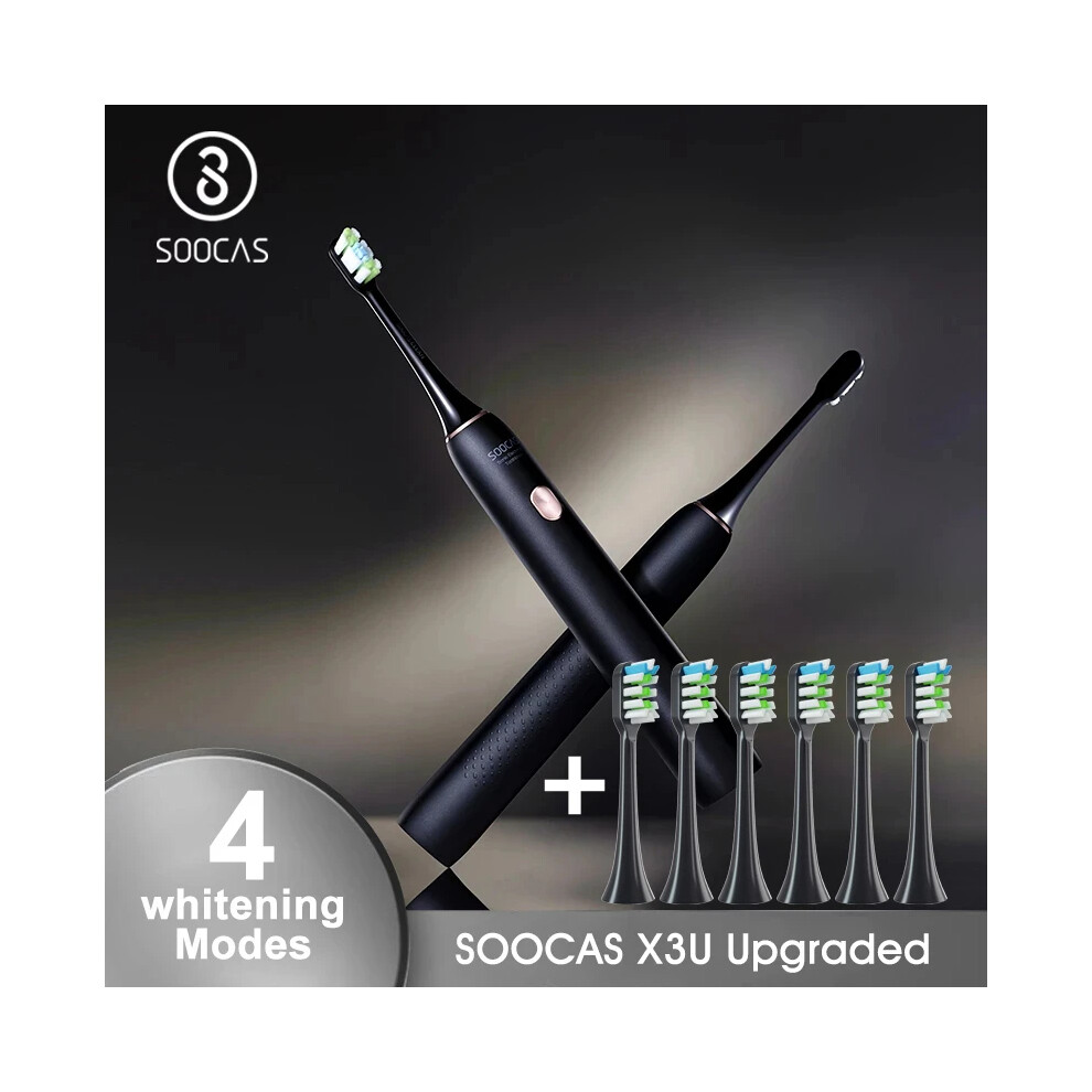 Black ( Add 3)Soocas New Upgraded Electric X3u Sonic Toothbrush Soocare Ultrasonic Automatic
