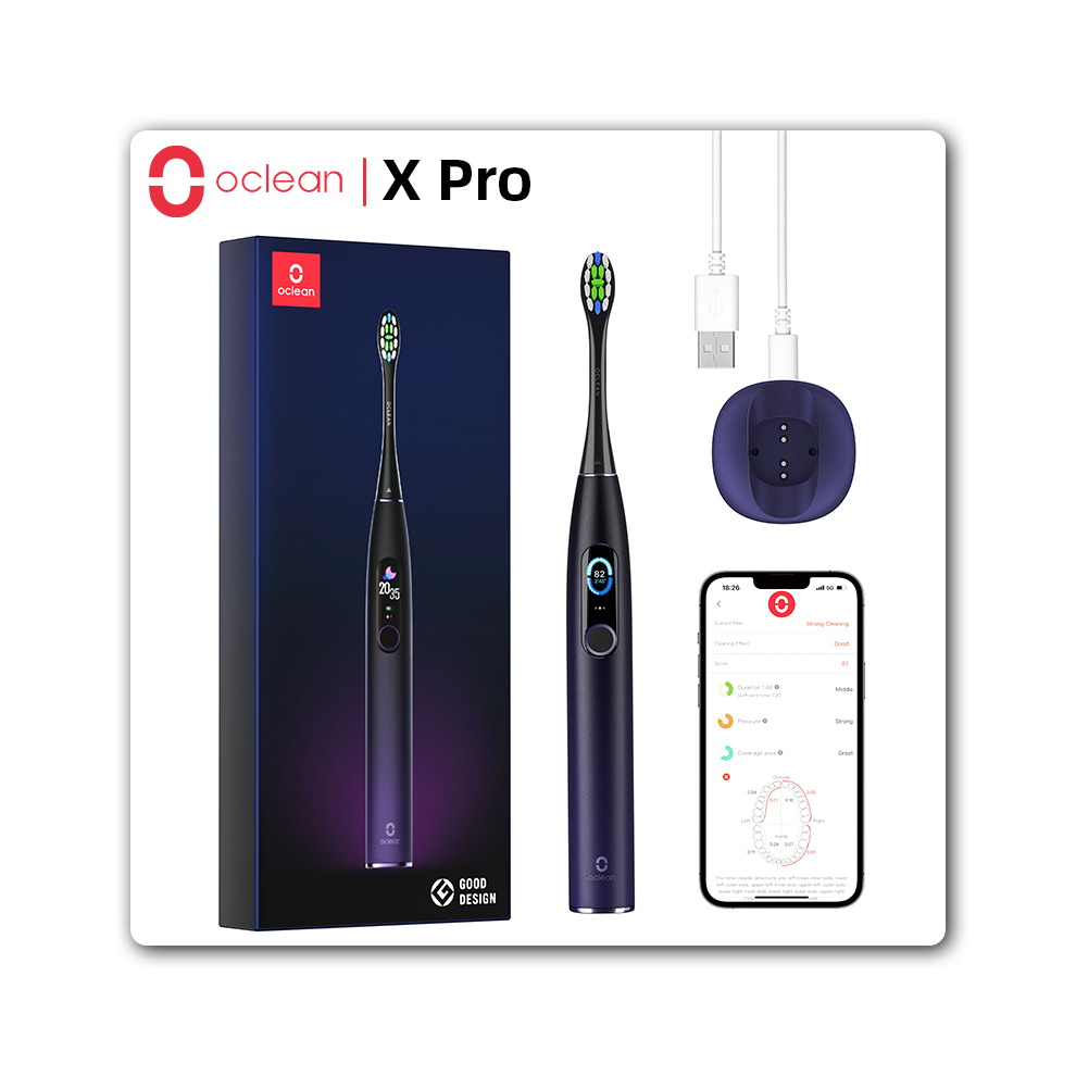 (Oclean x Pro Blue 2)Oclean X Pro Smart Sonic electric toothbrush color display IPX7 teeth whitening