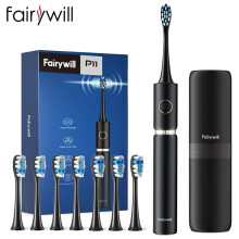 (P11PlusB-H5-8BH)Fairywill P11 Sonic Whitening Electric Toothbrush Rechargeable USB Charger Ultra Powerful