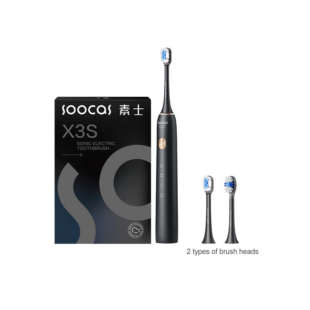Black (Black) Soocas X3s Sonic Electric Toothbrush Ipx8 Waterproof 180 Days Battery Life Ultrasonic Toothbrush