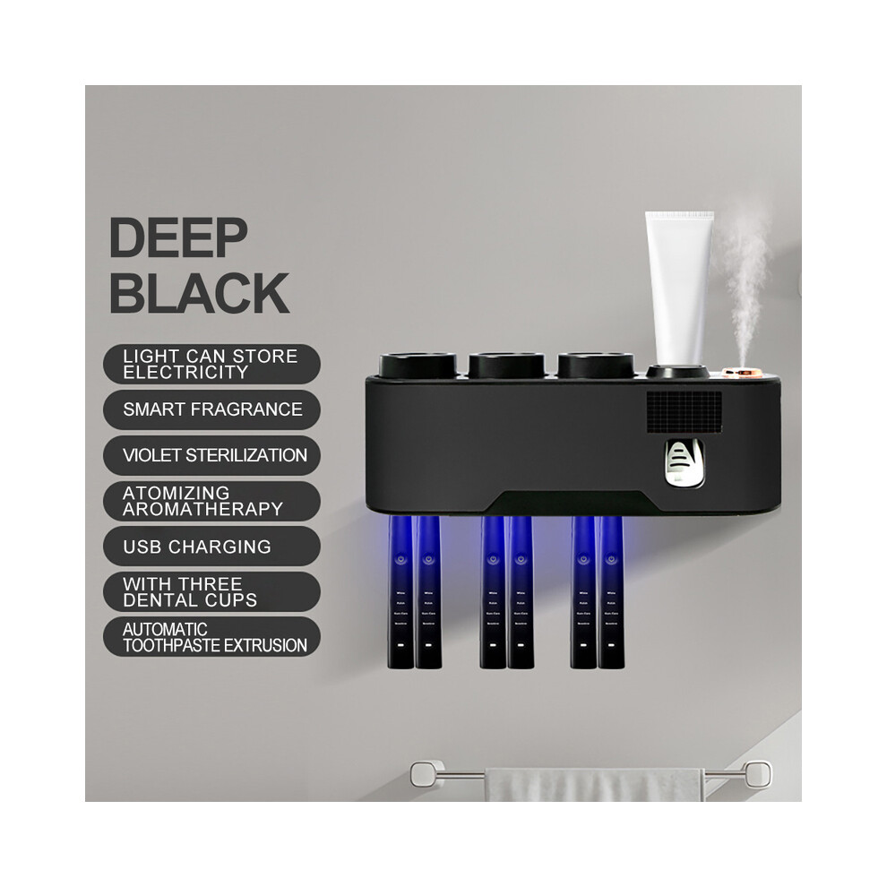 (Black) Electric Toothbrush Mi Smart Toothbrush Colorful USB Rechargeable Waterproof For Toothbrushes