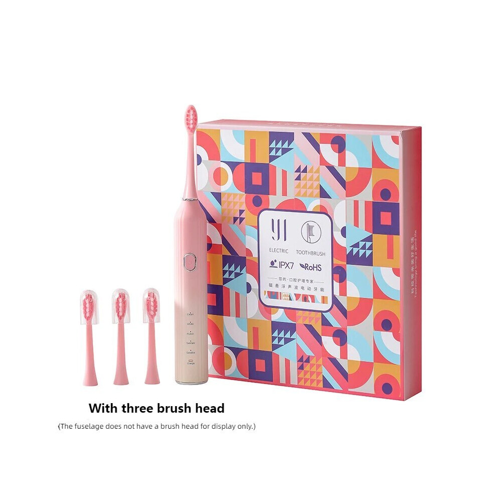 Pink (Pink) Electric Toothbrush Ipx7 Waterproof Smart Sonic Brush Ultrasonic Whitening Toothbrush