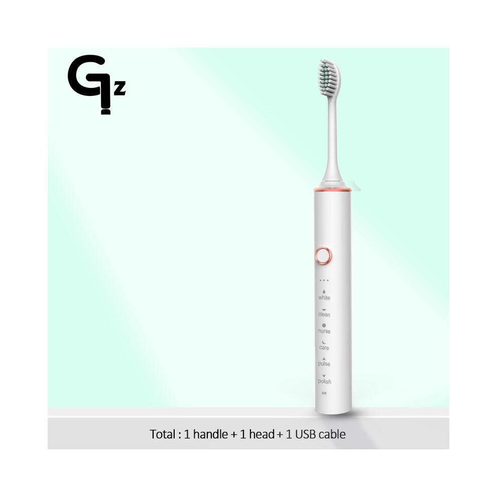 White (N100 1)Gezhou N100 Sonic Electric Toothbrush 18 Modes Usb Charger Toothbrushes Replacement Timer