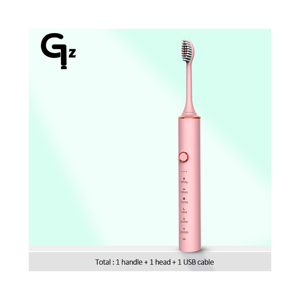 Pink (N100 1)Gezhou N100 Sonic Electric Toothbrush 18 Modes Usb Charger Toothbrushes Replacement Timer