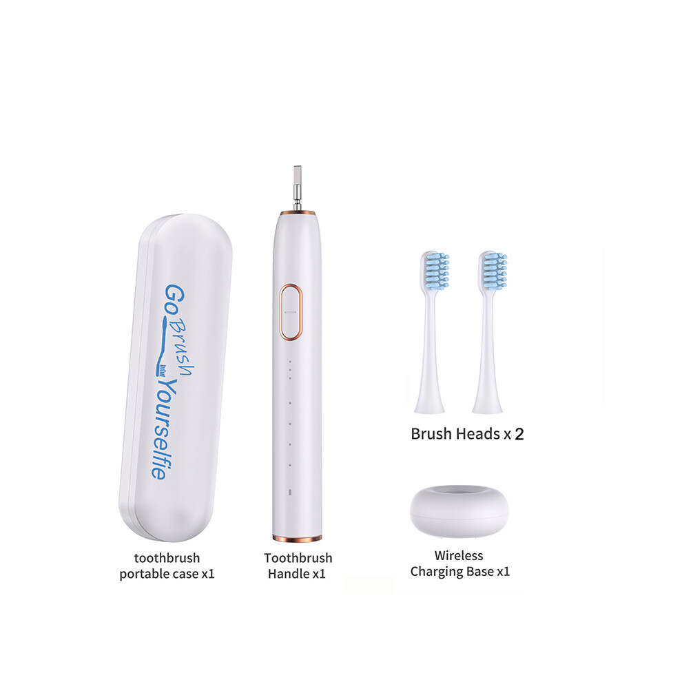 (2 Heads-S800) Electric Sonic Toothbrush 8 Brush Heads Intelligent Ultrasonic Teeth Whitening Rechargeable