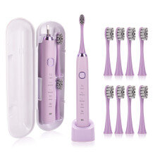 (Paars 8 koppen) Sonic elektrische tandenborstel 8 borstelkoppen Smart Ultrasoon tanden bleken Oplaadbaar
