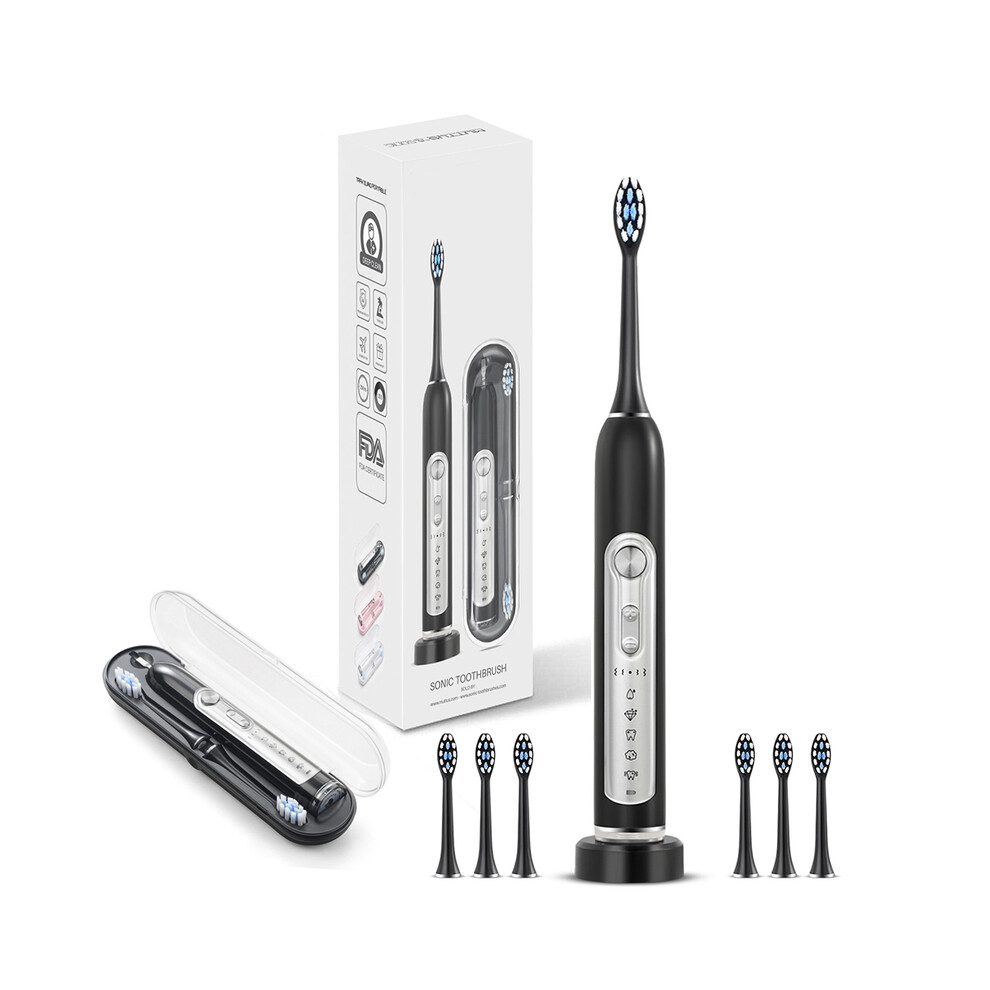 Black (Black)Subort Super Sonic Electric Toothbrushes For Adults Kid Smart Timer Whitening Toothbrush Ipx7