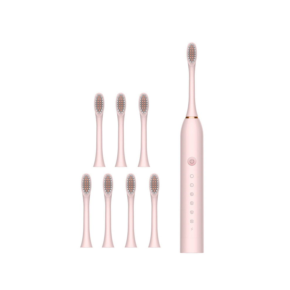 (J189PINK8H)Sonic Electric Toothbrush Adults Ultrasonic Tartar Remover Teeth Whitening Toothbrush