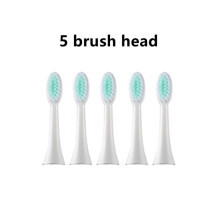 (5 têtes blanches) Brosse à dents électrique sonique pour enfants Clean Timer Cartoon pour enfants avec