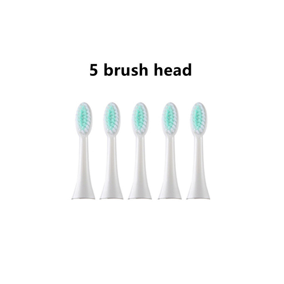White (5 Head ) Sonic Electric Toothbrush Children's Clean Timer Cartoon For Children With Replaceable