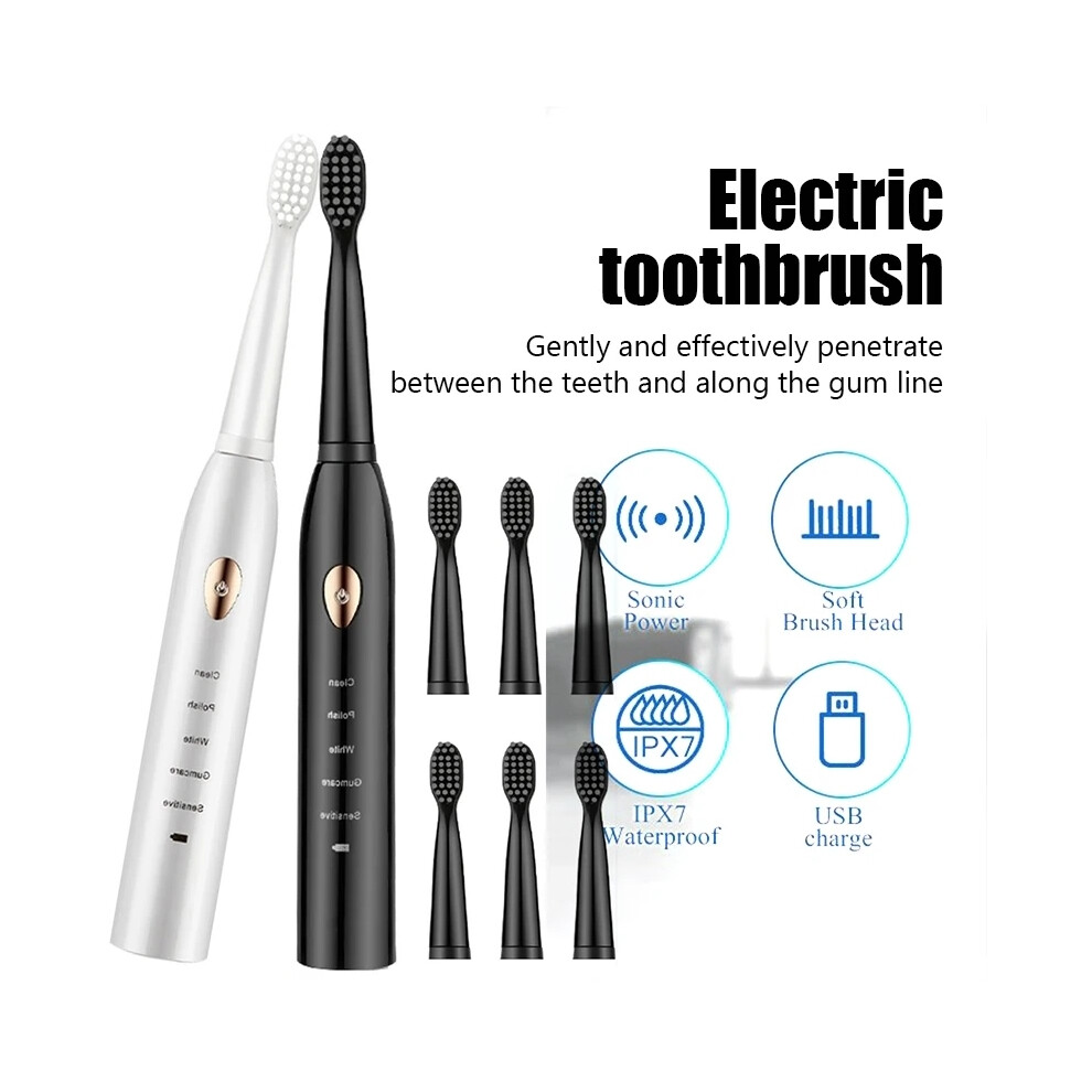 (Blue 4 Head 1 Box)Ultrasonic Electric Electric Toothbrush For Adults Rechargeable Toothbrushes
