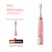 (battery 2 heads) Children's Sonic electric toothbrush Colorful cartoon for children Rechargeable soft