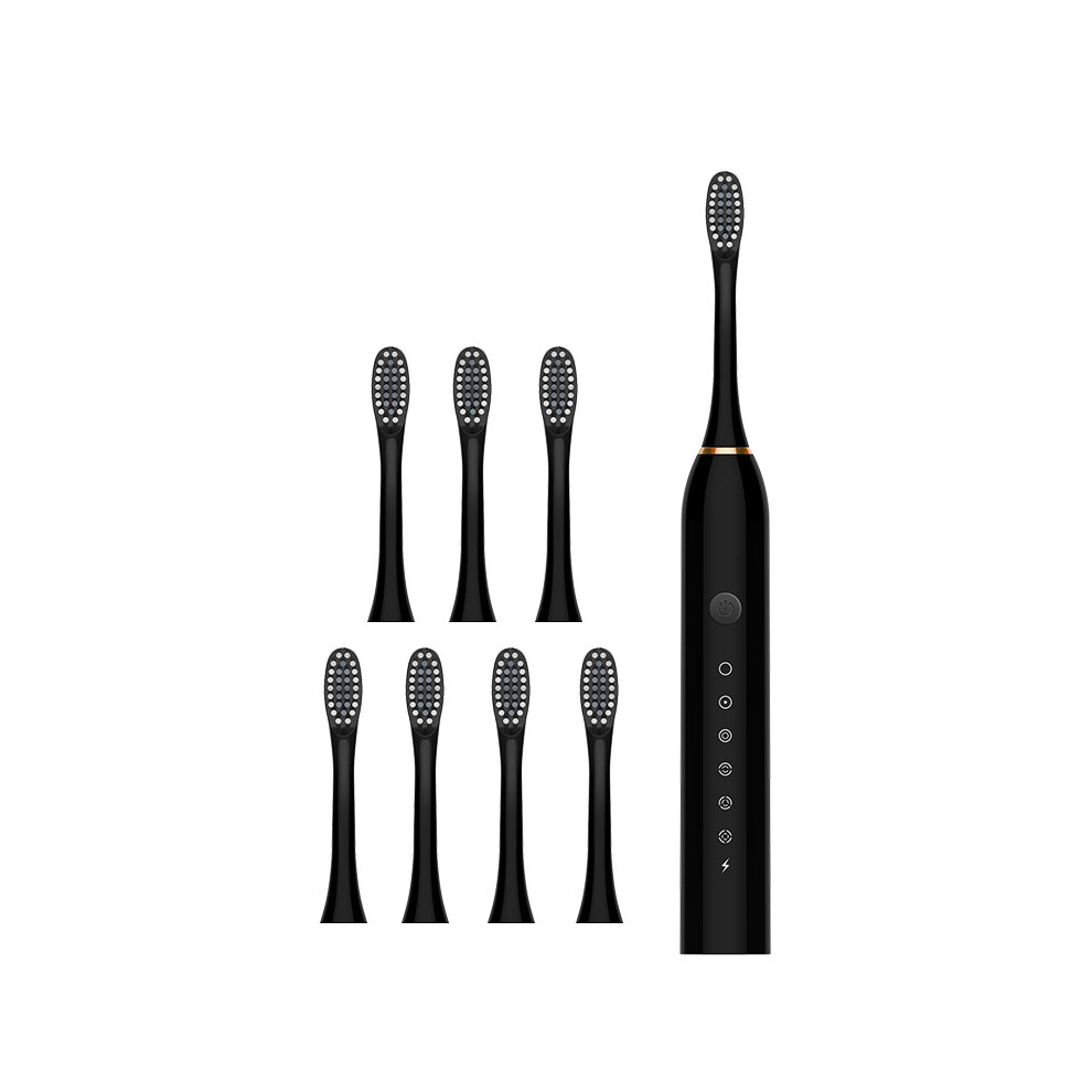 (J189BLACK8H)Sonic Electric Toothbrush Adults Ultrasonic Tartar Remover Teeth Whitening Toothbrush