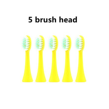 (5 têtes vertes) Brosse à dents électrique sonique pour enfants Clean Timer Cartoon pour enfants avec