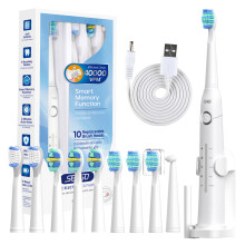 (958White-10.-houder) Seago Sonic elektrische tandenborstel Tandenborstel USB Oplaadbaar voor volwassenen