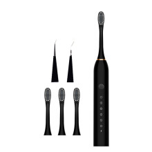 (J189BLACK6H)Sonic Electric Toothbrush Adults Ultrasonic Tartar Remover Teeth Whitening Toothbrush