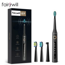 (FW-ET507Black)Fairywill Electric Sonic Toothbrush USB Charging FW-507 Rechargeable Waterproof Electronic