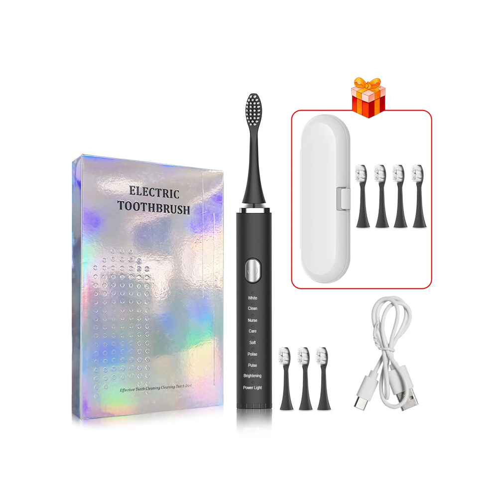 (black box of 8 heads) Electric toothbrush Sonic Electric toothbrush for adult teeth whitening Rechargeable-image-OPC-PH7YGMR-NEW