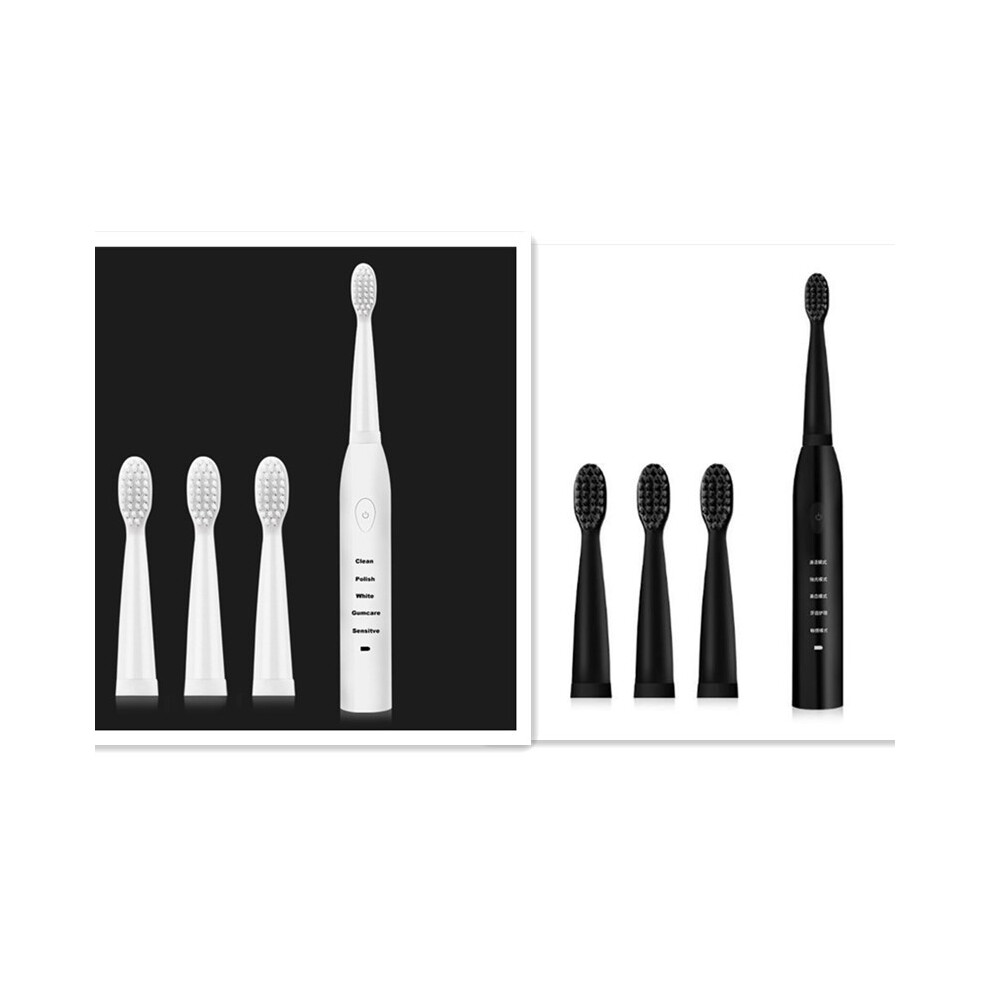 (black white 8 head) Ultrasonic electric electric toothbrush Rechargeable toothbrush Washable electronic