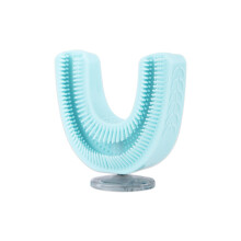 (8-15 Years Head-Blue) Children's U-Shaped Electric Sonic Toothbrush Children's Silicone Toothbrush