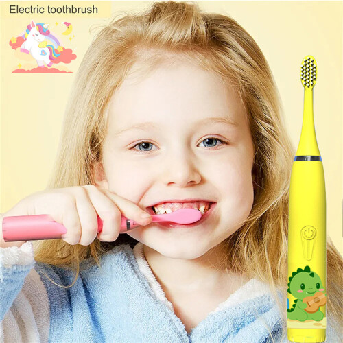 (Red 6 head)Sonic electric toothbrush IPX7 waterproof with replaceable heads Automatic rechargeable 2
