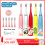 (Red 6 head)Sonic electric toothbrush IPX7 waterproof with replaceable heads Automatic rechargeable 2