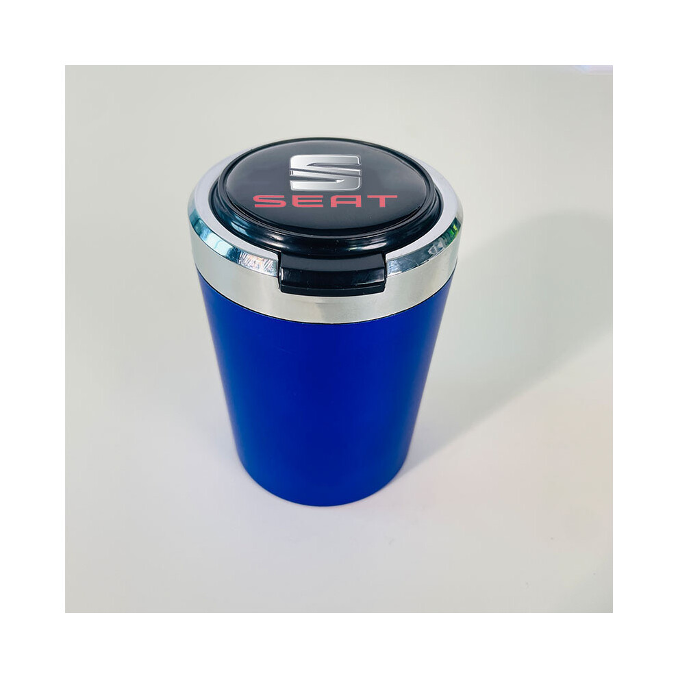 ()() Ashtrays Car Cigarette Ashtray With Lid With Led Portable Removable Blue/Light 9319708033151
