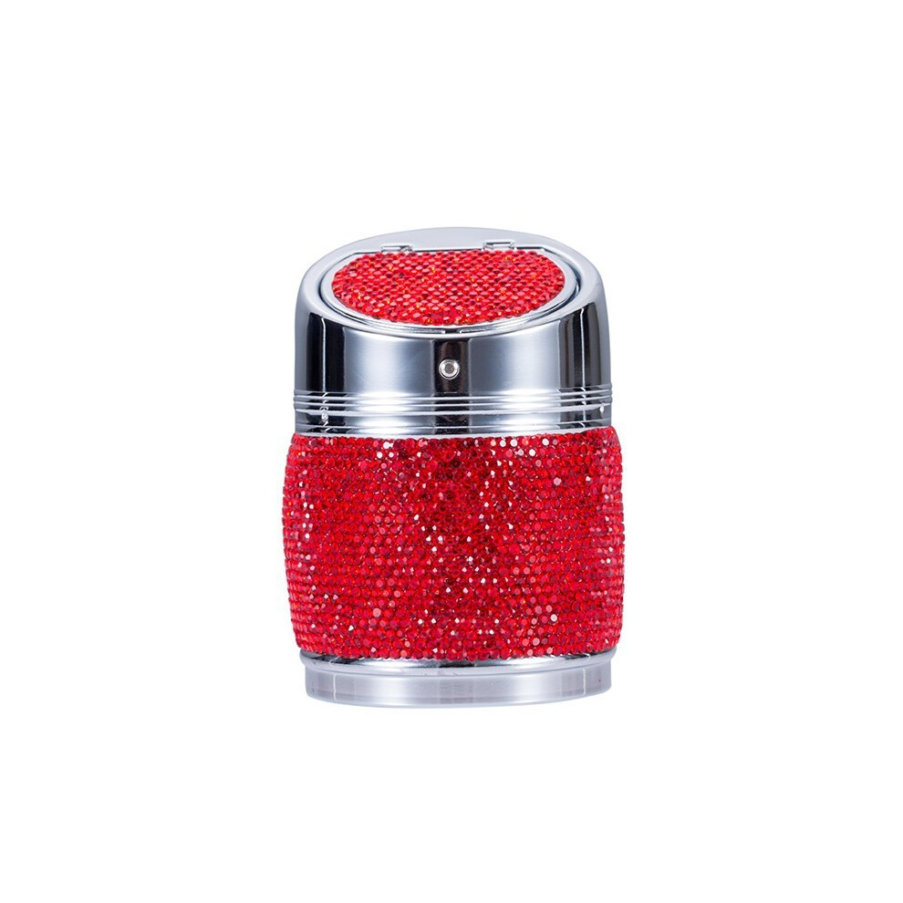 (Red)(Red) Ashtrays Portable Car Cigarette Ashtray Ash Bling Crystal Non-Smoking Holder Red 9319708033427
