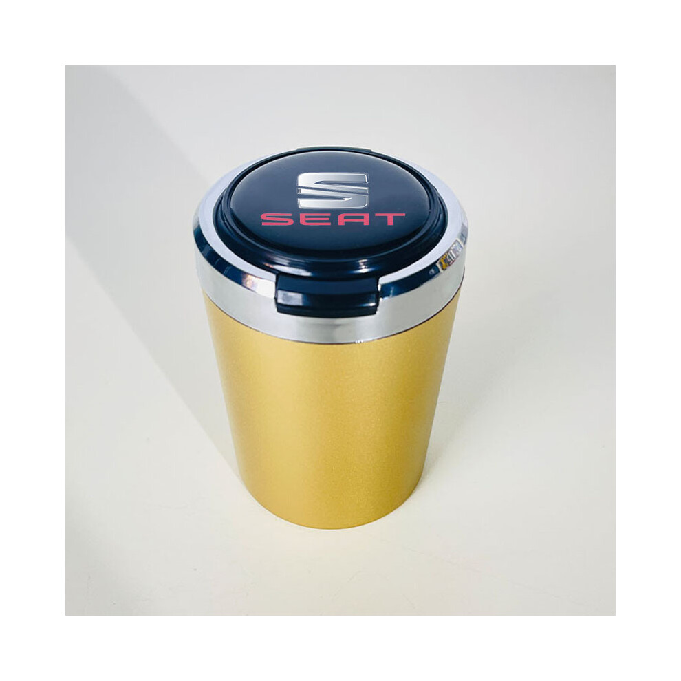 () () Ashtrays Car Cigarette Ashtray With Lid Led Portable Detachable Suitable Gold/Light 9319708033168