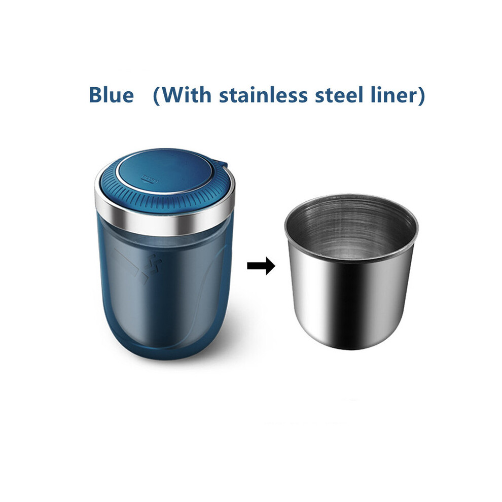 ()() Ashtrays Car Ashtray Led Push Type Auto Vehicle Cigarette Ashtray Holder Blue/Light 9319708033908