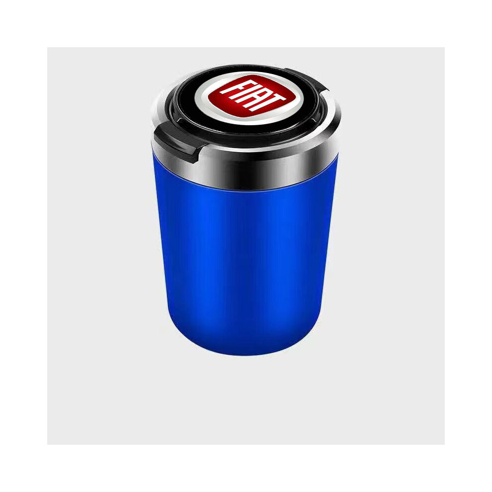 (Blue)(Blue)Ashtrays Portable Car Ashtray Trash Can With Led Lights Fiat 500 500L 500X Blue 9319708034530