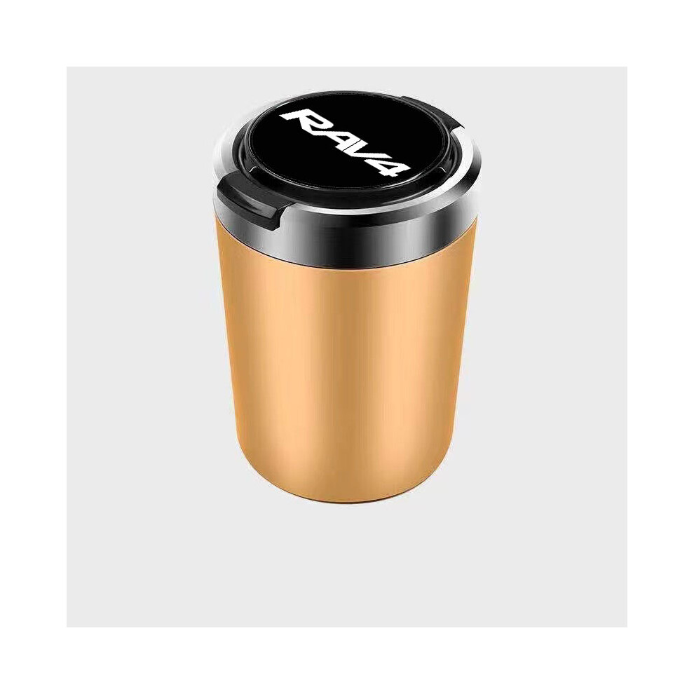 (Gold) (Gold) Ashtrays Portable Car Ashtray Trash Can With Led Lights For Toyota Rav4 Xa50 Refit Gold 9319708035742