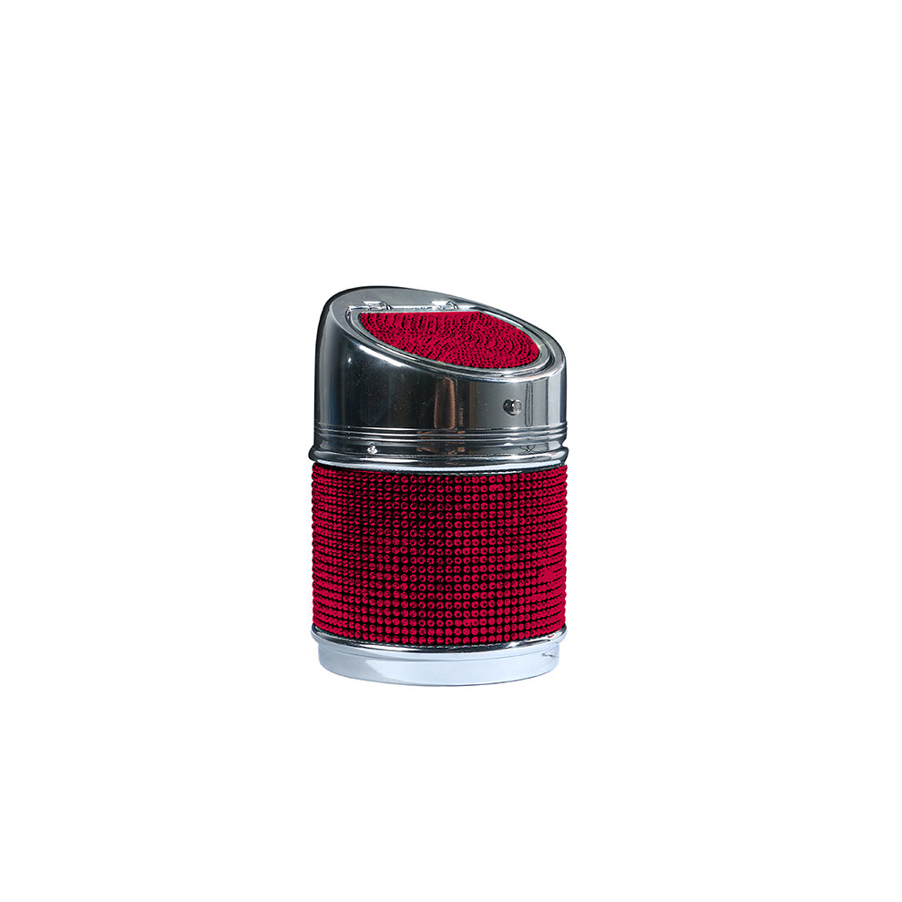 (Red)(Red) Ashtrays Universal Car Ashtray Portable Smokeless Car Cigarette Cylinder Container Red 9319708035407