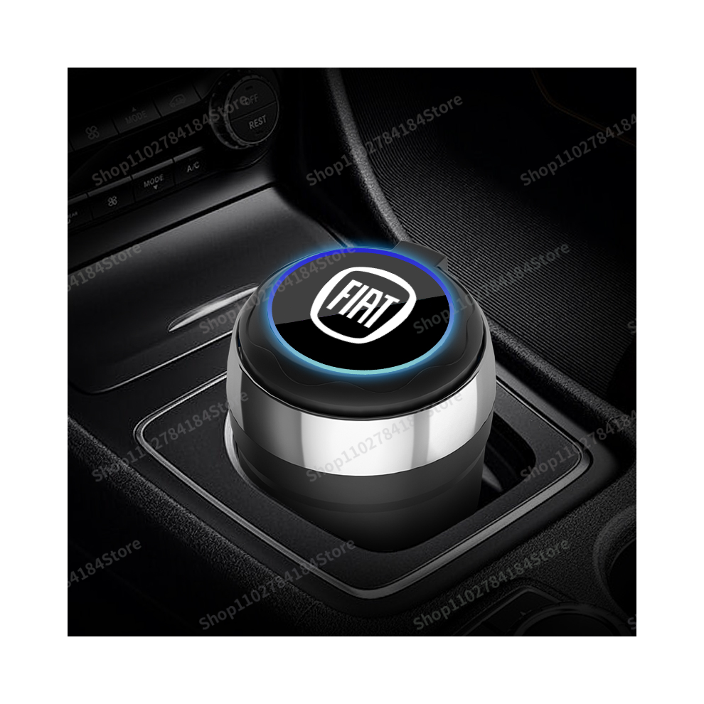 () () Ashtrays Car Ashtray Removable Liner Led Fireproof Non-Smoke Case Fiat Black/Light 9319708035889