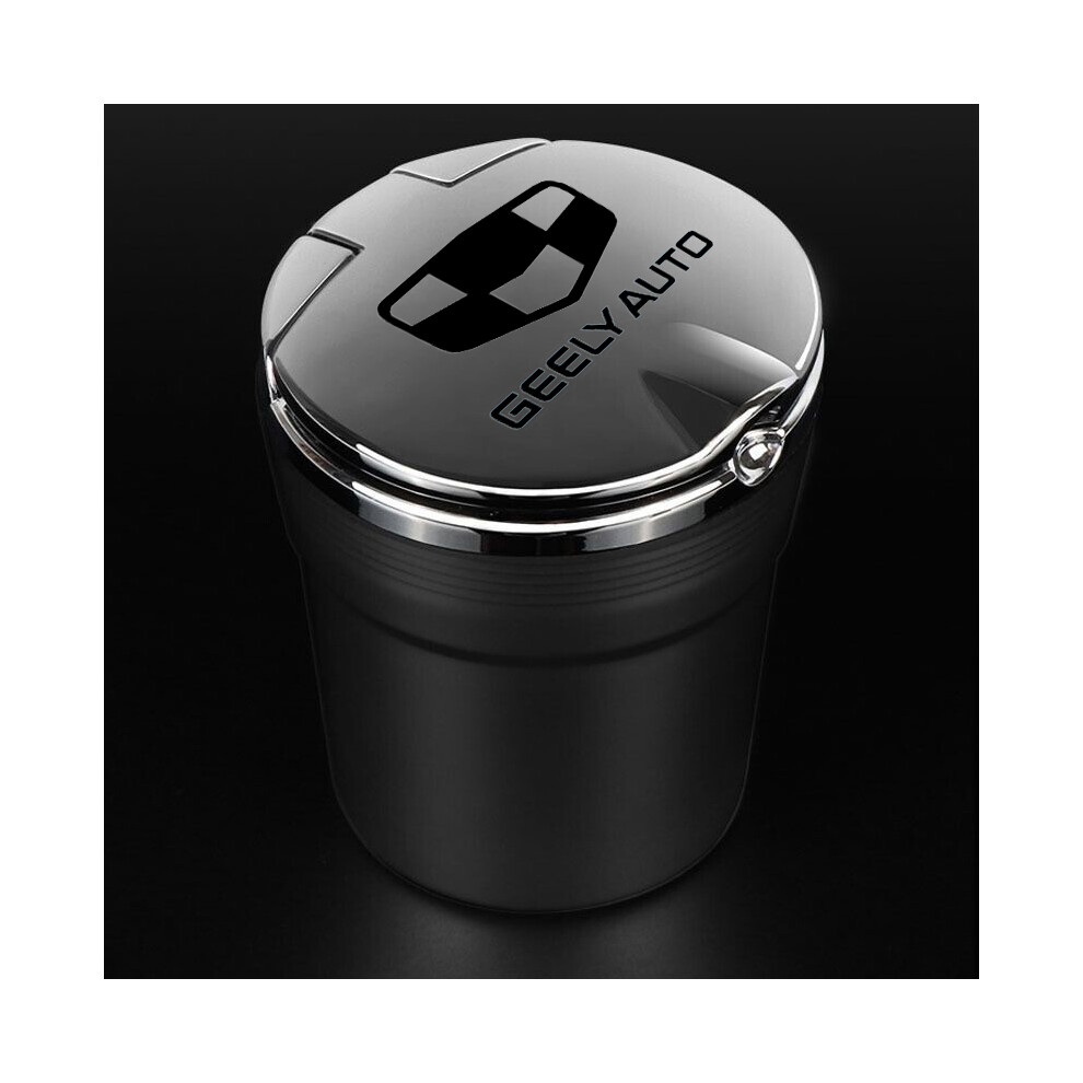 (For ) (For ) Ashtrays Car Ashtray With Led Lights And Lid Made Of Creative Aluminum Alloy Black 9319708036213