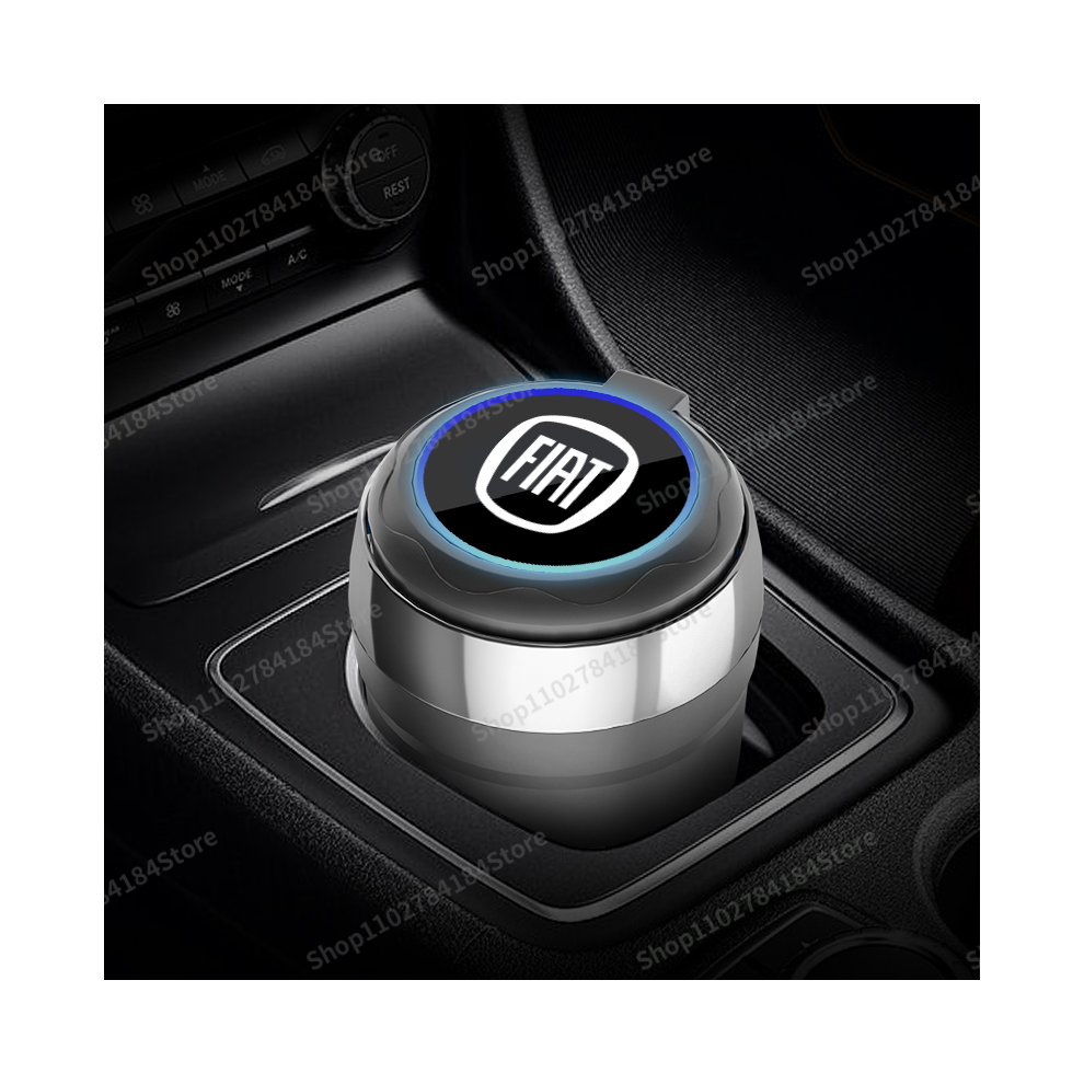 () () Ashtrays Car Ashtray Removable Liner Led Fireproof Non-Smoke Case Fiat Silver/Light 9319708035902